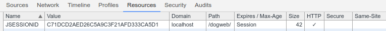 JSESSIONID in Chrome DevTools