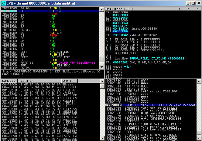 immunity debugger screenshot of the solution